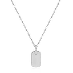 NEW ANIA HAIE women's glam tag pendant necklaces in silver